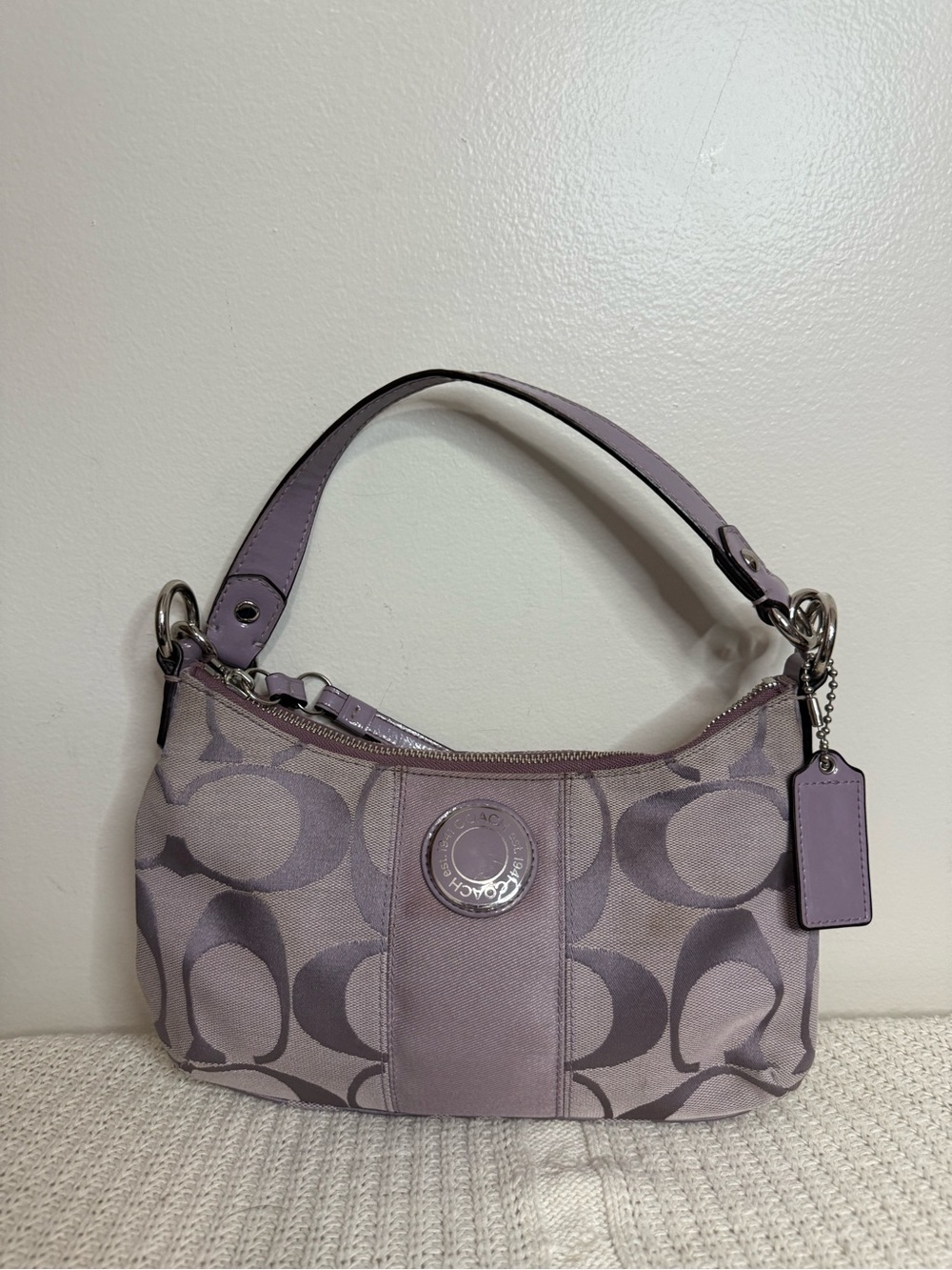 Coach #F19218 Lavender Signature Shoulder Bag